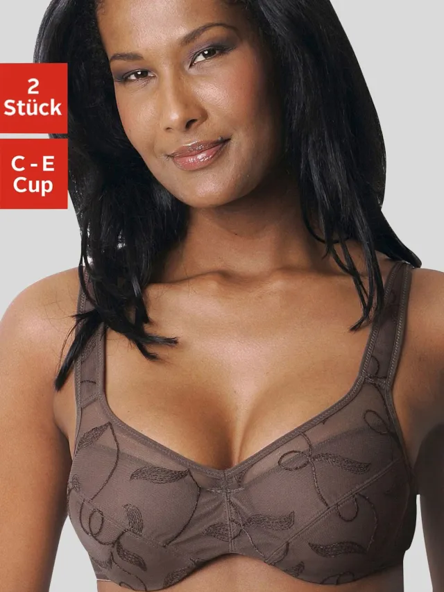 minimizer-beha met beugel mokka mokka/mousse+wit