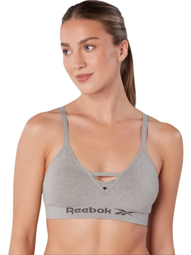 Reebok Naadloze sportbeha voor dames van Maryna (Grijze Mergel) Grijs