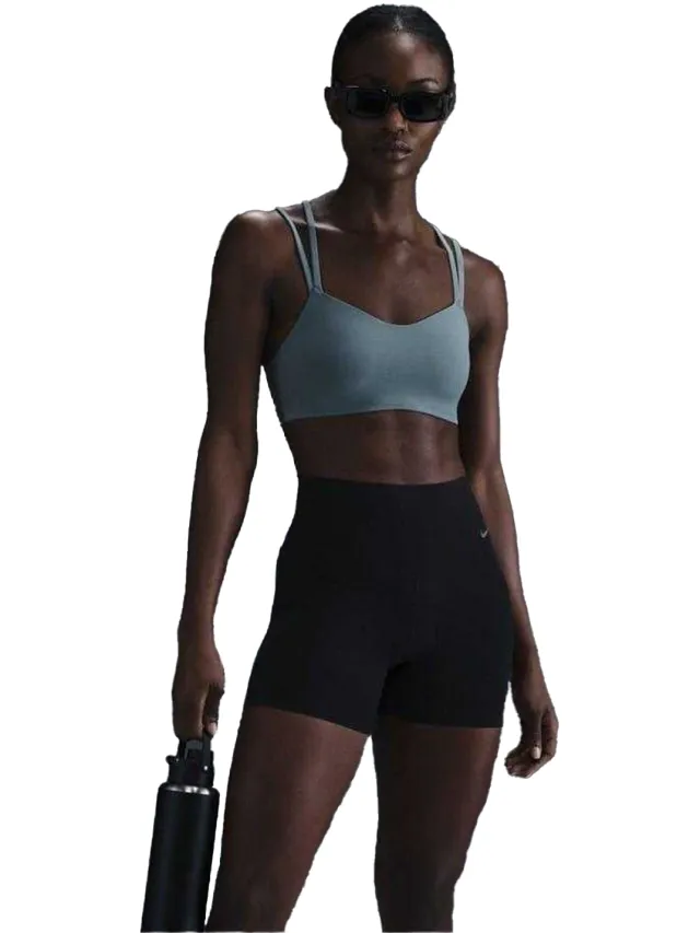 Nike Sportbeha met spaghettibandjes voor dames van Alate (Smokey Blue) Blauw