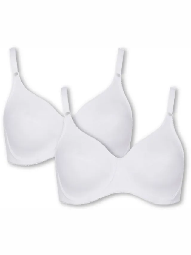 BeeDees Bügel-BH Rock'n'Roll W (2-er Pack) Gemaakt van 100% katoen, comfortabel, vormgevend, niet gevoerd en zonder cups wit