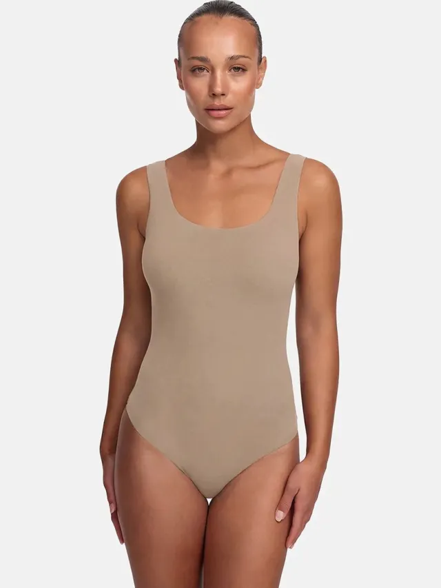 cfab Lage rug - Body - Beige - 2XL - Corrigerende Body - Naadlos - corrigerend ondergoed dames
