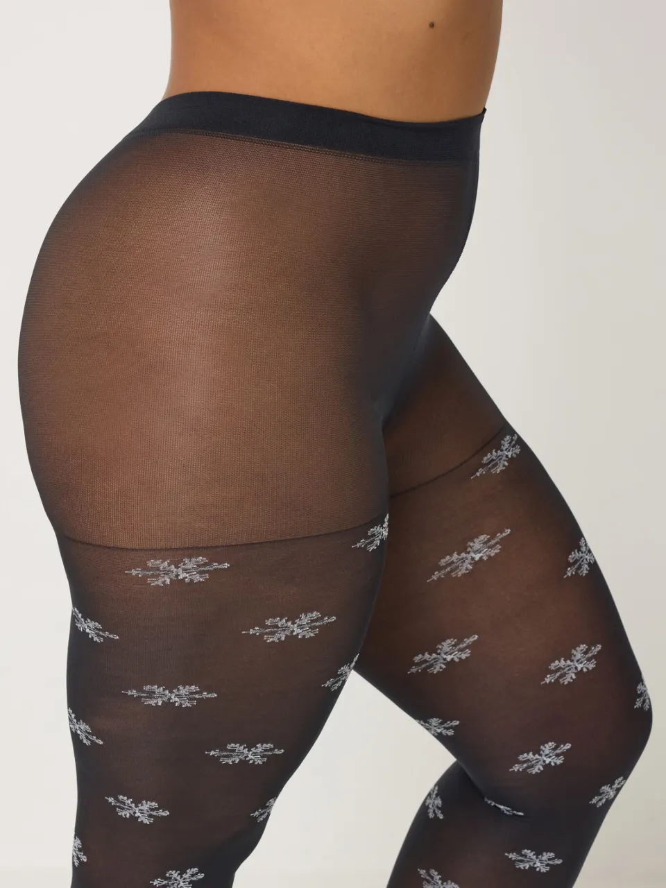 Yours Black Snowflake Novelty Kerstpantysize 56-60, foto 3