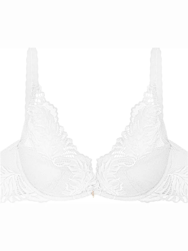 ESOTIQ Narcise - Push-upbeha - 75D - Witte bloemenkant - Goudkleurig detail Wit;Goud