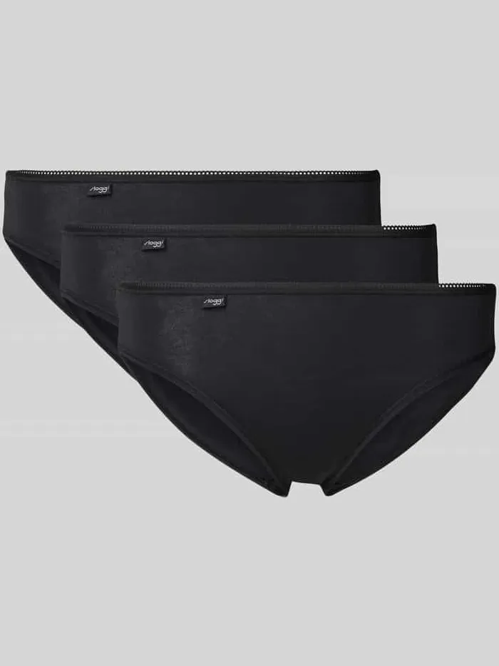 Sloggi Slip met labeldetail in een set van 3 stuks Zwart