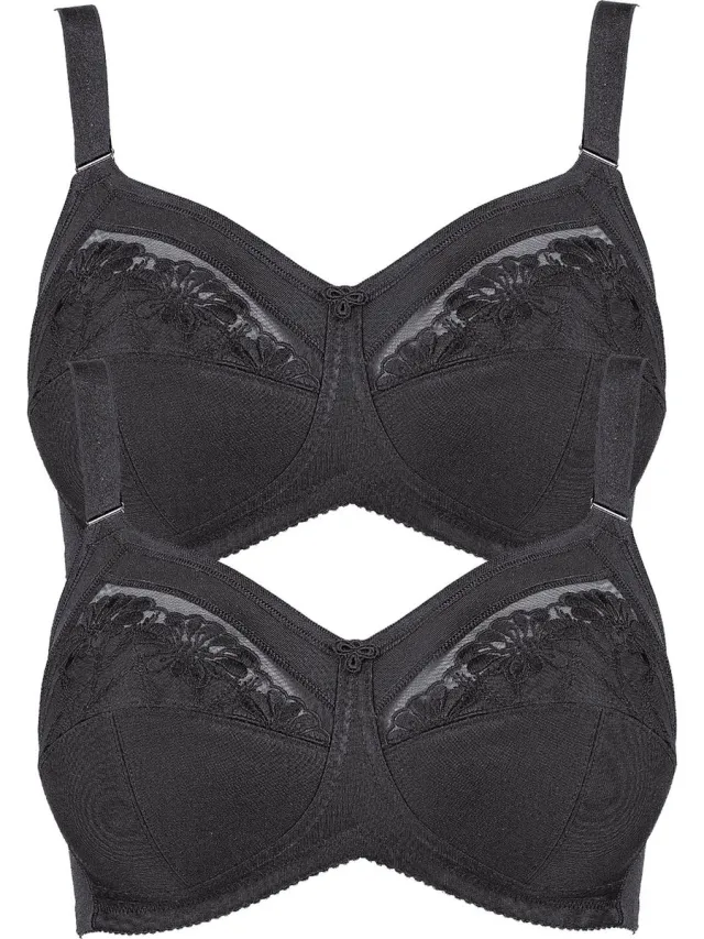 Anita 2-pack comfort-BH zonder beugel Safina Zwart Zwart