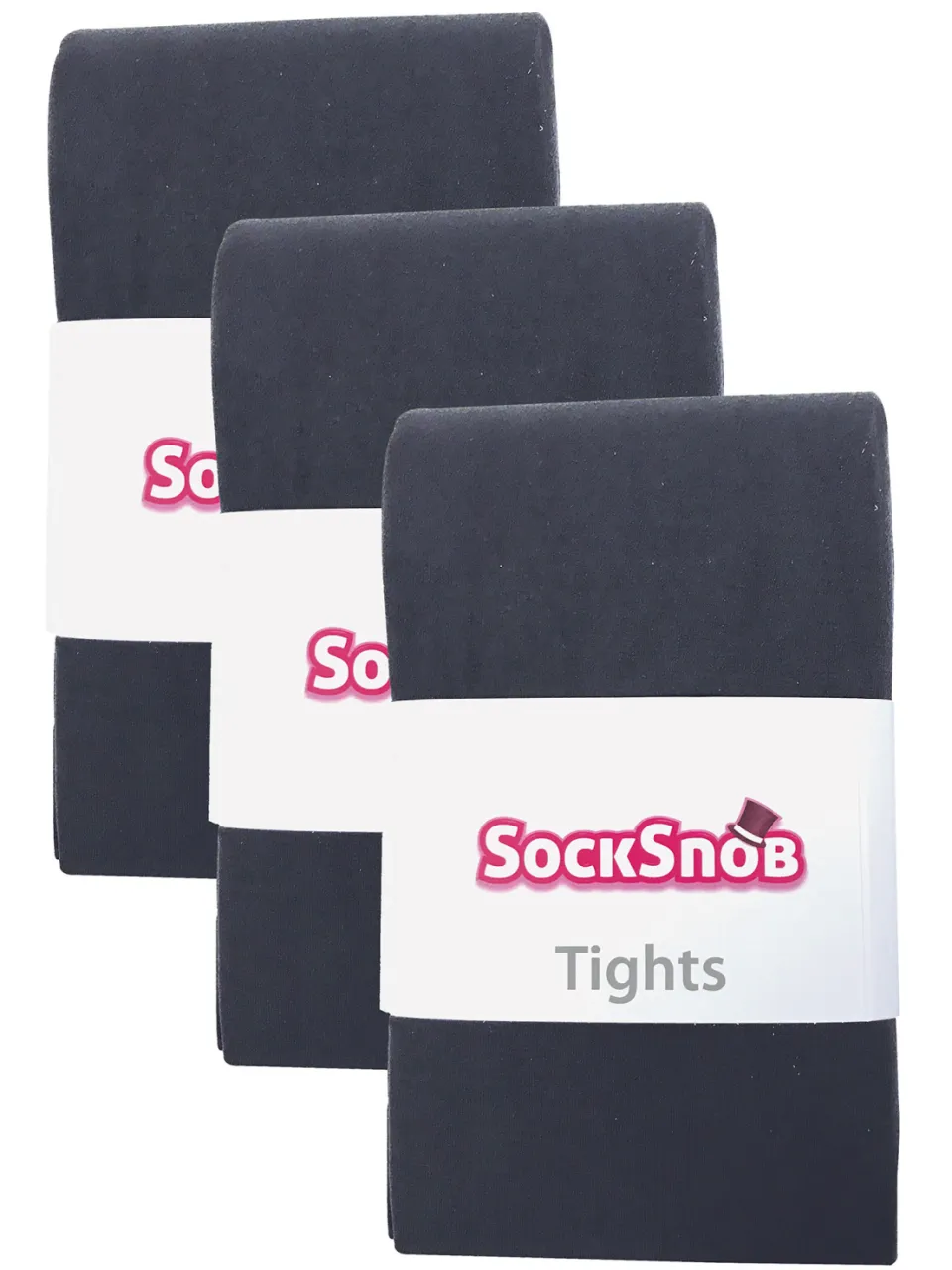 Sock Snob 3 paar dames gekleurde ondoorzichtige 80 denier panty's - Houtskool grijs, foto 2
