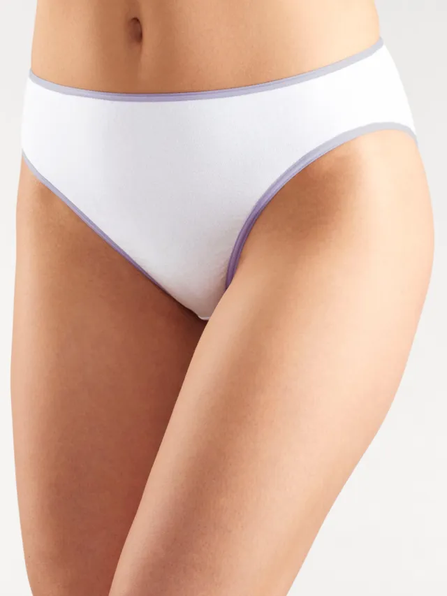 bikinislip wit wit, grijs gemêleerd