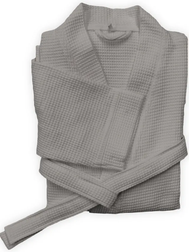 Heckettlane Heckett & Lane luxe waffelstructuur katoen badjas - s - taupe