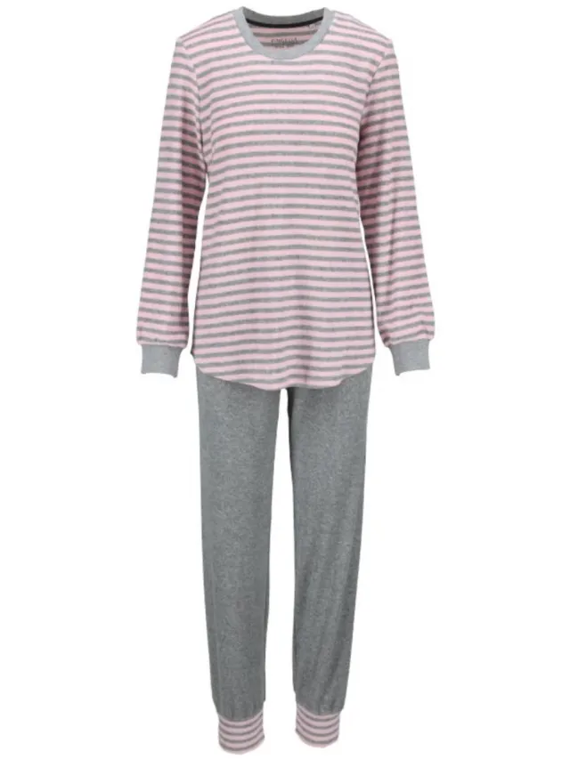 Ringella Badstof dames pyjama anjer Ringella - Roze - Maat - 40
