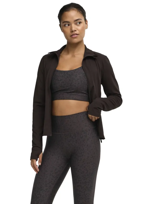 Only Play voorgevormde sport-bh light support met dierenprint - donkerbruin/zwart