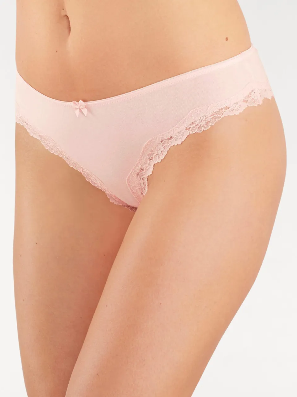 Brazilian slip met kant zwart, wit en roze roze, wit, zwart