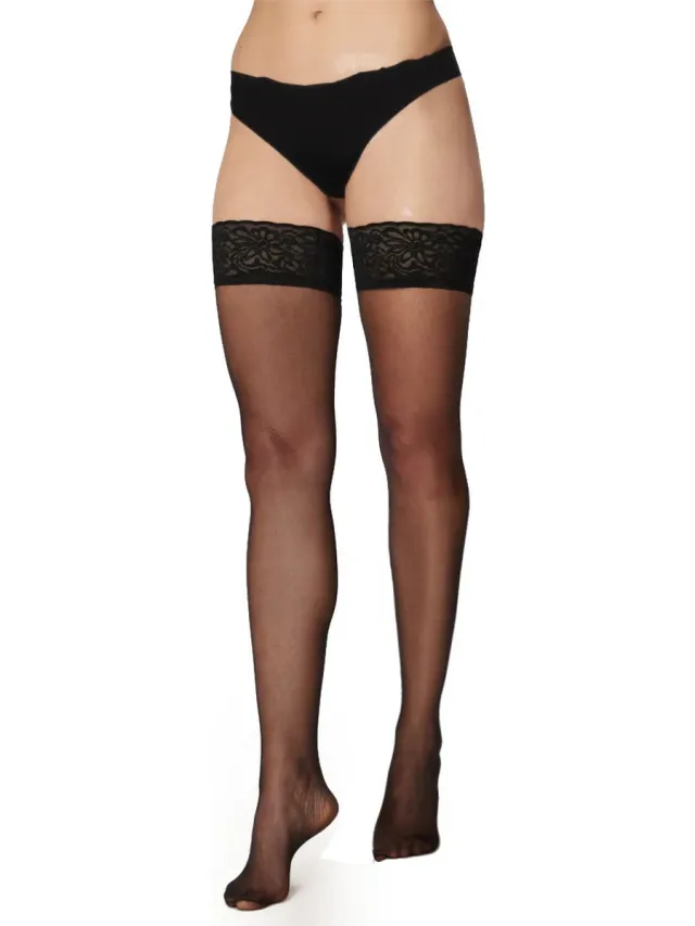 Caresse stay-up sheer elegance 20 - zwart
