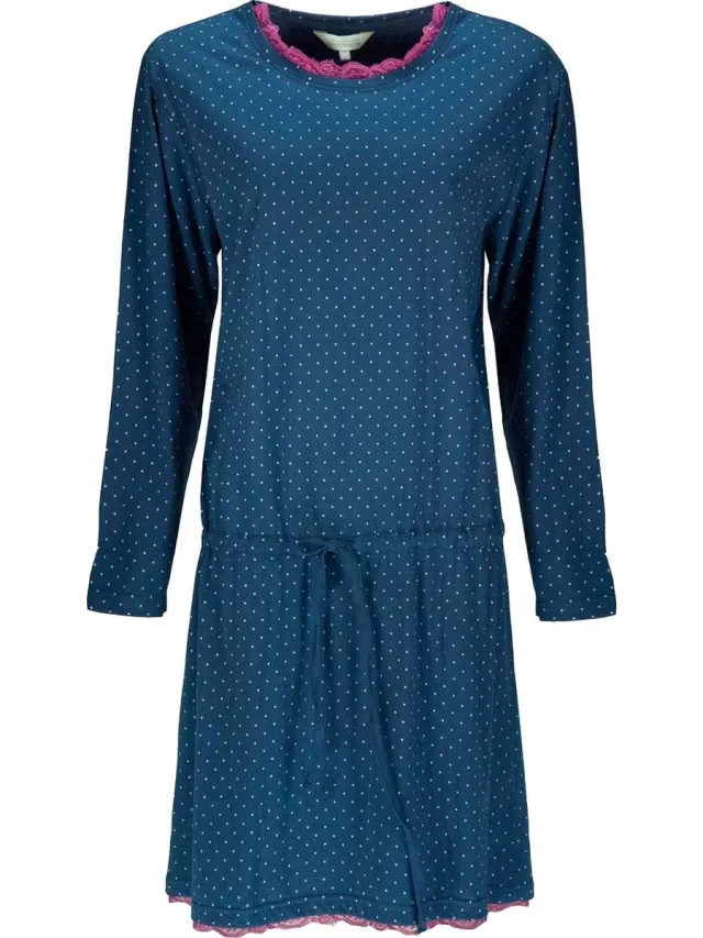 Tenderness Dames Nachthemd - Katoen - Diep Blauw