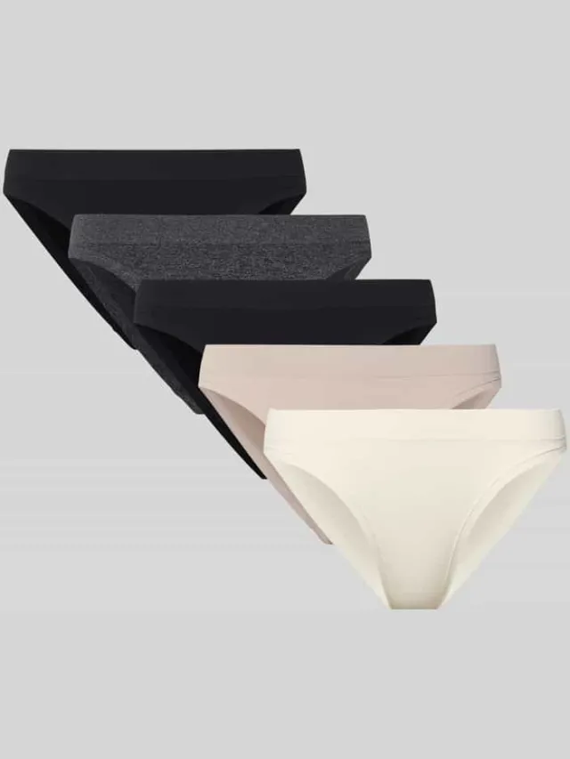 Dorina Slip met comfortabel model in een set van 5 stuks, model 'ROSANNE' Zwart