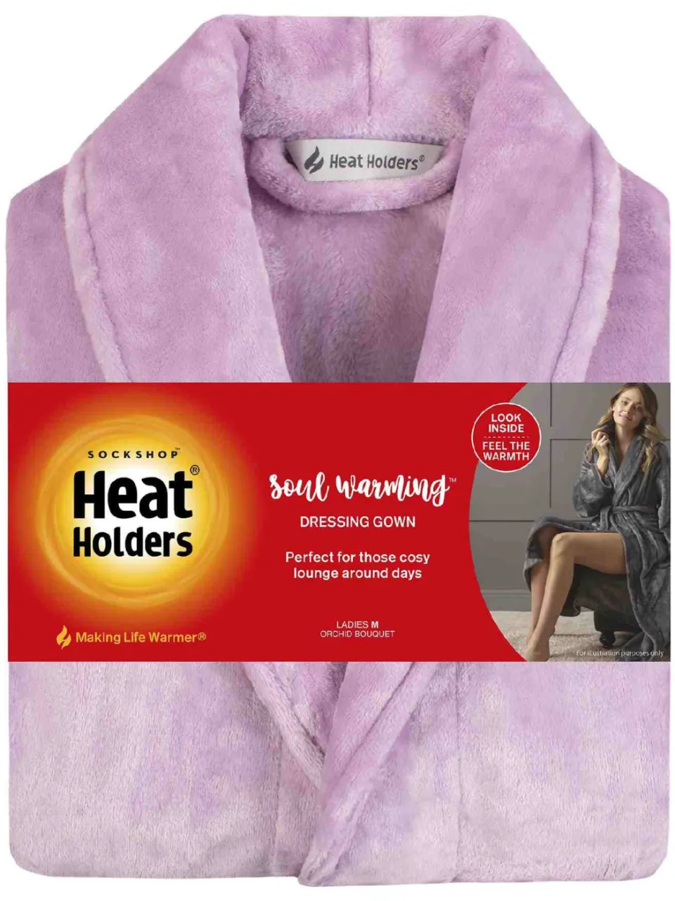Heat Holders Dames Zachte Fleece Warme Badhygiëne Voor de Winter Paars