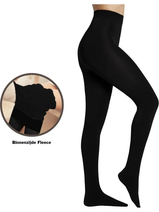 Sorprese Fleece Panty - Thermo Panty XXL - Zwart - 300 Denier - Fleece Panty - Warme Panty - Fleece Legging - TikTok