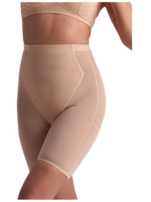 Bye Bra Powermesh Bye hoge taille shapewear short beige