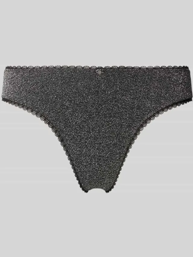 Hugo String met kant model 'LUREX THONG' zwart, foto 2