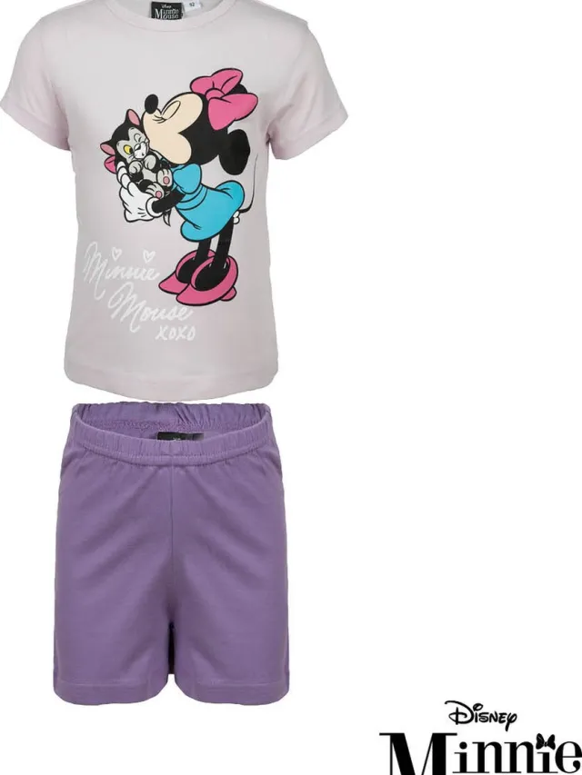 Minnie Mouse Shortama - Paars met lila - pyjama - 100% katoen