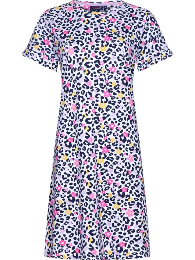 Rebelle Dames Nachthemd Wild Flower - Wit/Multi - Organisch Katoen