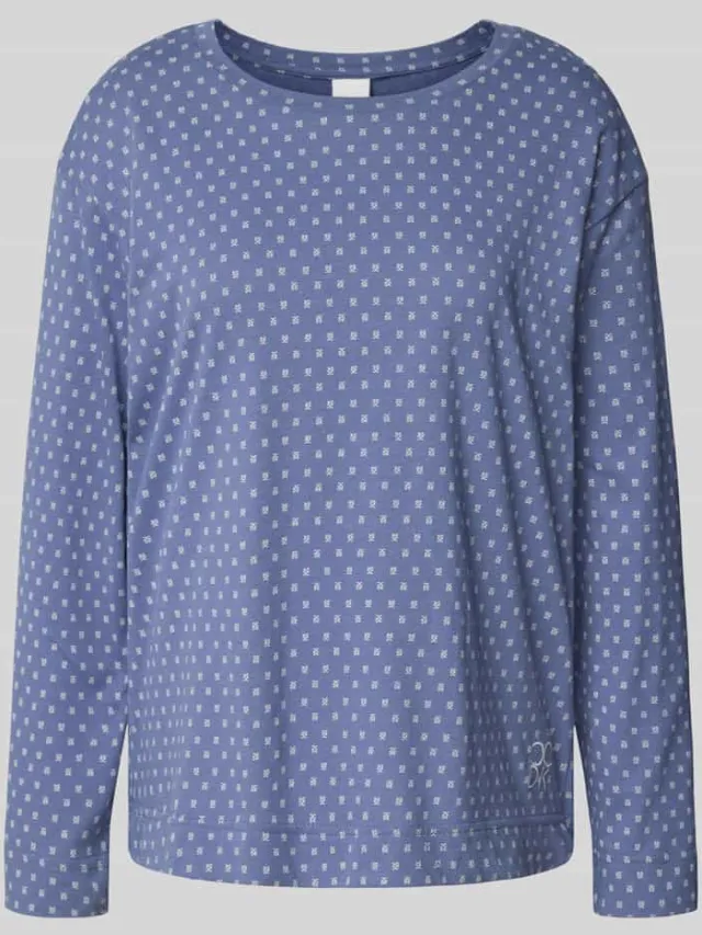 CCDK Copenhagen Pyjamabovendeel met all-over logoprint, model 'Janis' Blauw