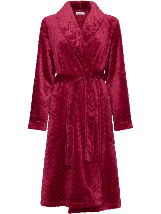 Pastunette Badjas - Rosewood Elegance - Flannel Fleece - Rood