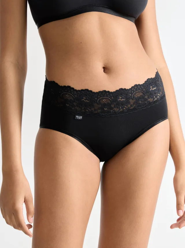 Sloggi Romance midislip met kant zwart