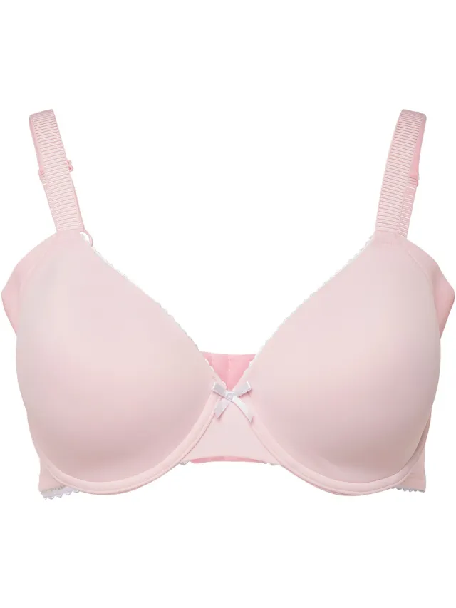 Ulla Popken Dames - Beugel BH softshell sierrandjes - Babyroze