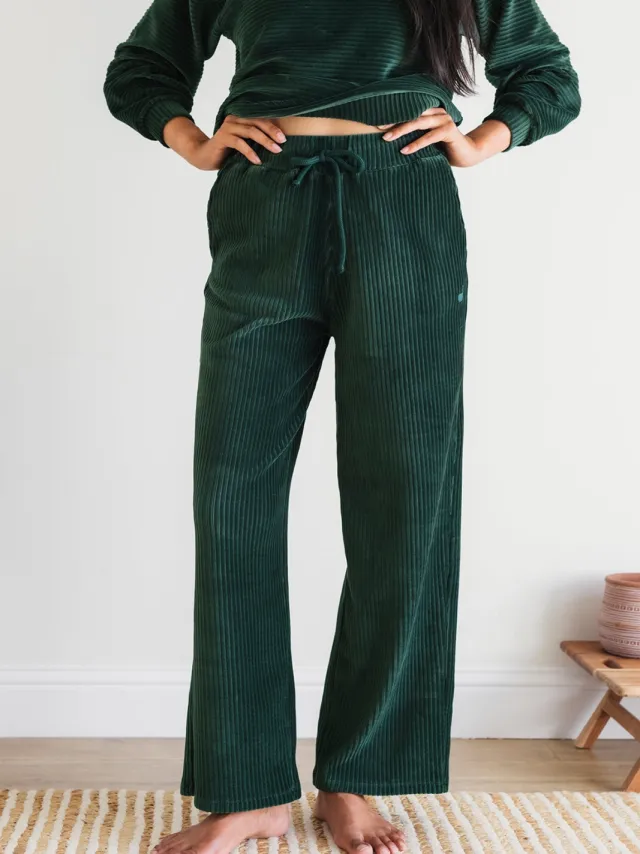 TWOTHIRDS dames vegan Broek Abruka Donkergroen