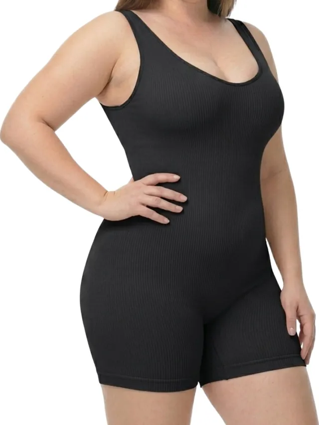 Shapetape Corrigerende Body Dames met Short en Brede Bandjes - Shapetape - Zwart - Shapewear Body - Platte Buik - Strak Silhouet - Corrigerend ondergoed
