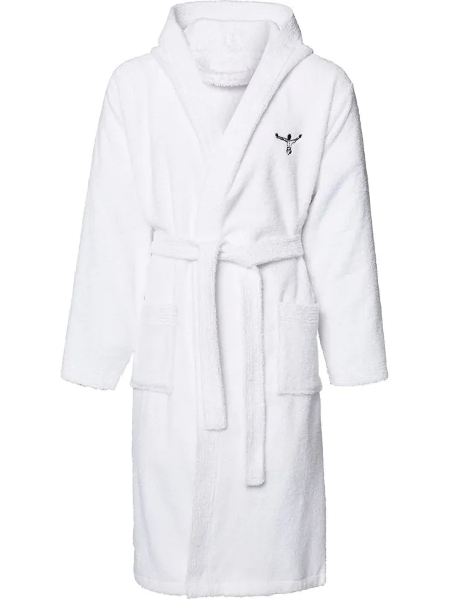 Chiemsee unisex badjas met capuchon 100% katoen wit