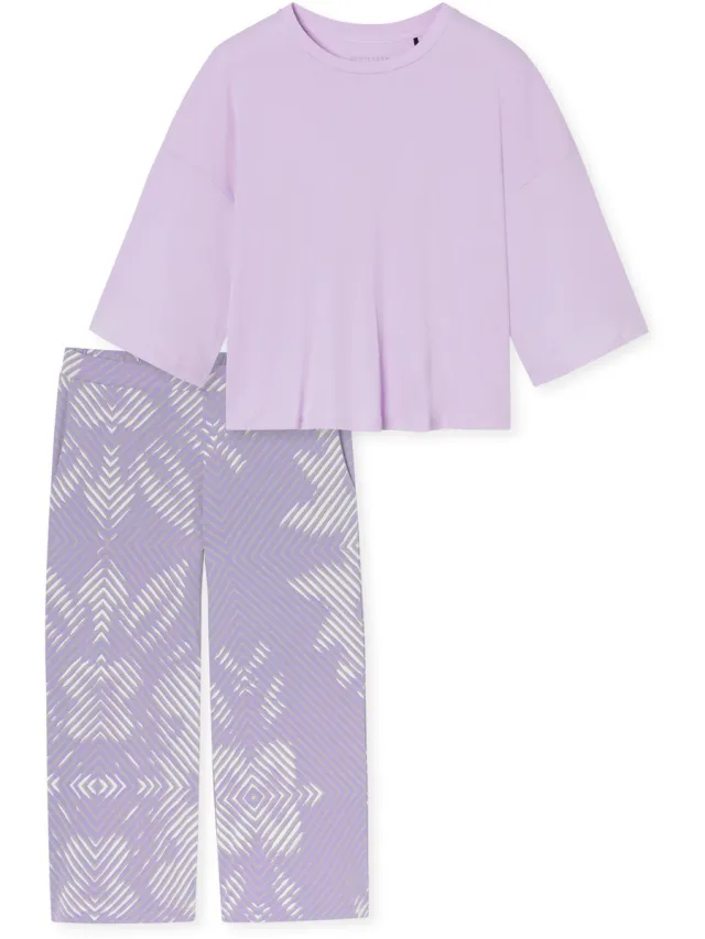 Schiesser dames Modern Nightwear pyjama 3/4 lang - interlock - orchid dessin