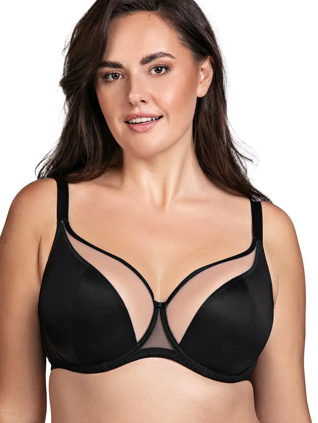 Vivisence Dames Zachte Bh Met Beugel En Mesh Bovenkant Voor Natuurlijke Ondersteuning En Een Elegante Pasvorm Die Het De Dag Comfortabel Maakt Zwart