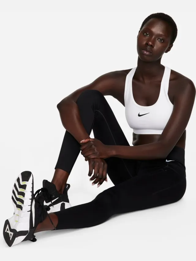 Nike Maat XL Swoosh Medium Sportbeha Dames Wit