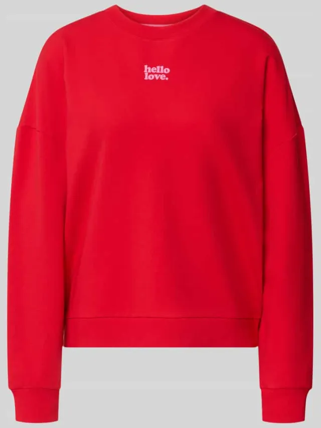 Mey regular fit sweatshirt met statementprint model 'Cozy Nights' Rood