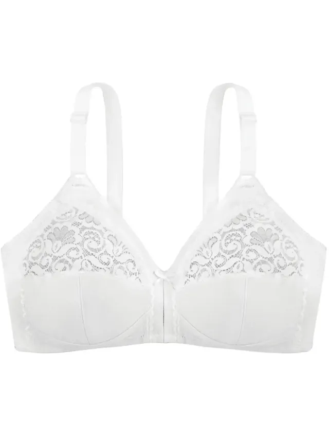 Dorina Kanten Bh zonder beugel - Katoenen bh zonder vulling - Monica - 105B - Zwart