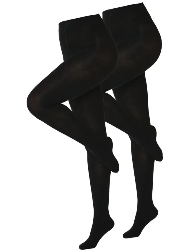 Next Dames - Set van 2 gebreide panty's met warme handgreep - Zwart Black