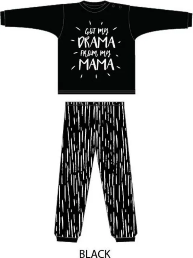 Fun2Wear Pyjama Mama's Drama - Zwart Mama zwart