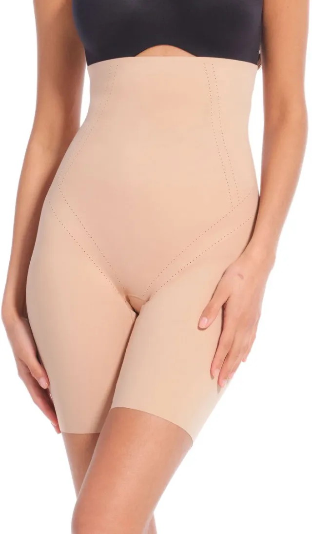 MAGIC Bodyfashion Magic Hoge sterk corrigerende boxershort - Dream shaper Bermuda - Anti schuur broekje - naadloos - Onzichtbaar onder kleding - M - Beige