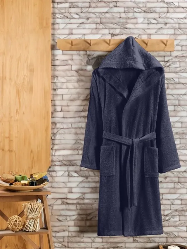 Teksmoda Sauna - Ochtendjas - Antraciet - Badstof - Wellness - Valt