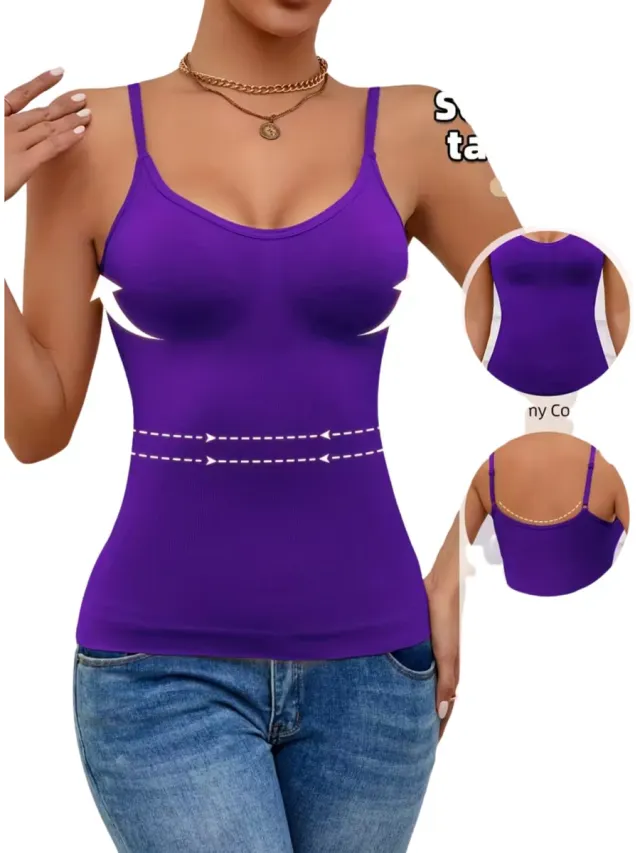 Currero Topje Dames - Top Kleding - Shirt - Blouse - Kort - Volwassen - Donkerpaars Donker paars