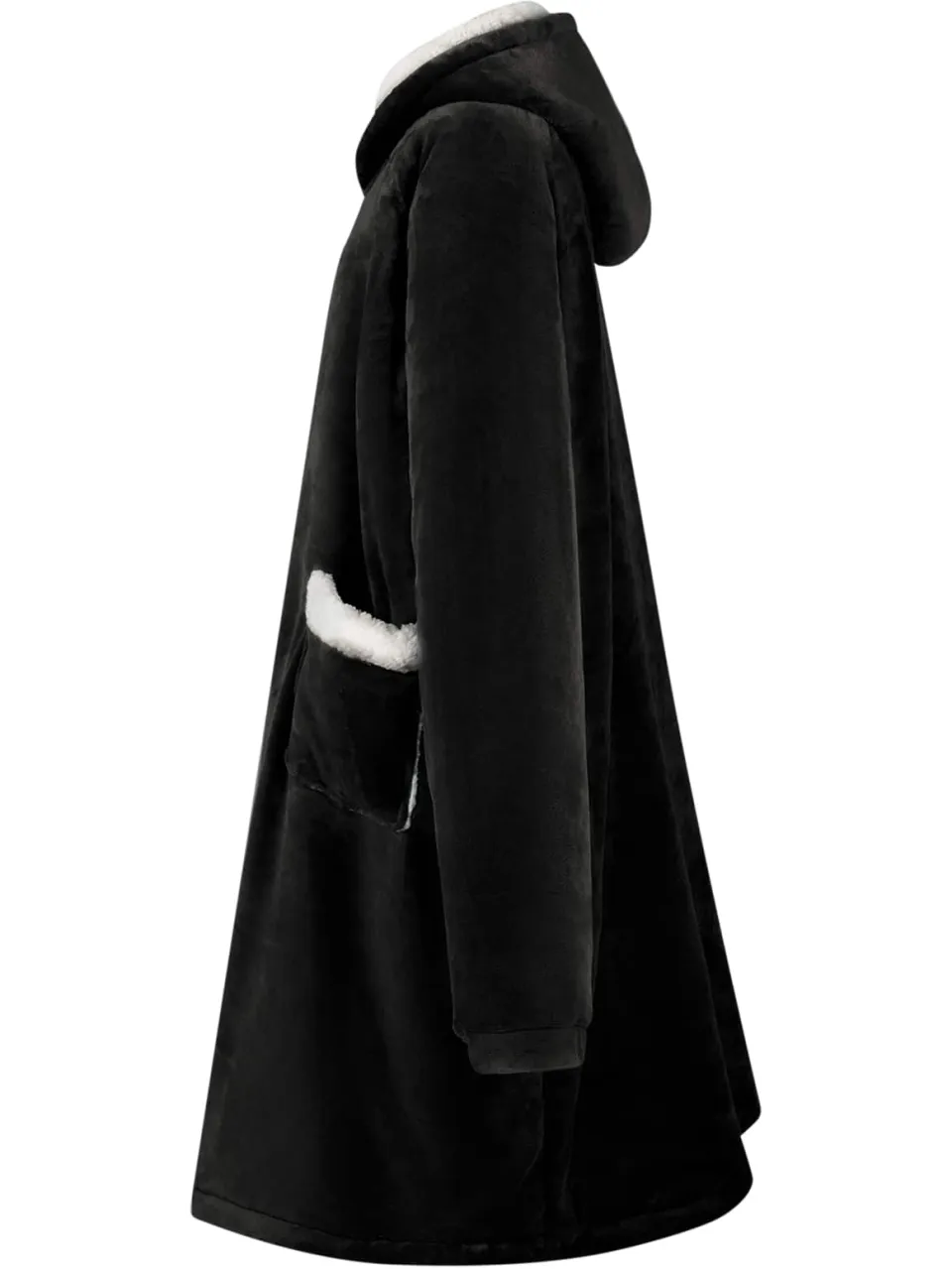 vidaXL Deken hoodie Zwart M Fleece en Flanel, foto 3