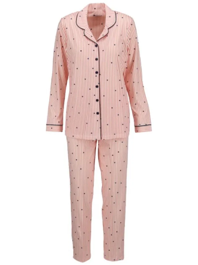 Ringella Katoenen dames pyjama perzik Ringella - Roze - Maat - 44