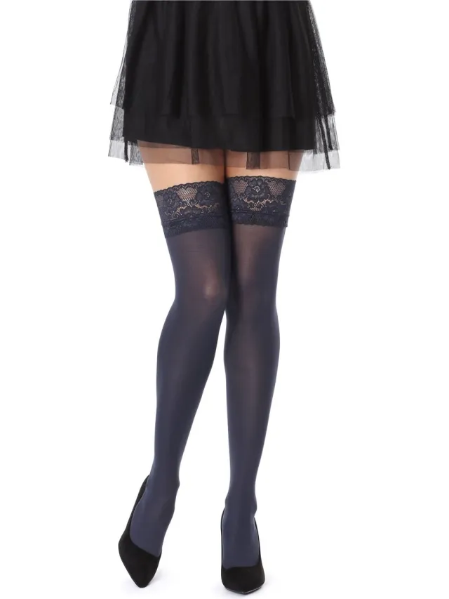 Bellivalini Dames Hold-Up Kousen - 40 Denier - licht glanzend - elastisch - Polyamide - BLV-FI-1004 - Marineblauw