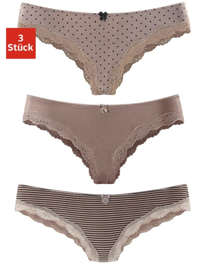 Brazilian slips set van 3 taupe, foto 2