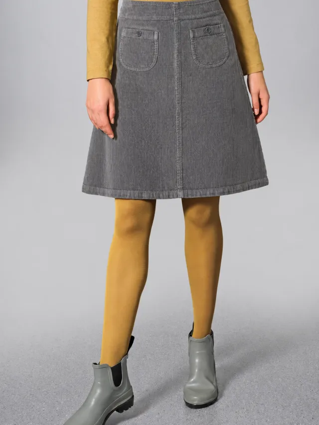 HempAge dames vegan Rok Simple Cord Leisteengrijs