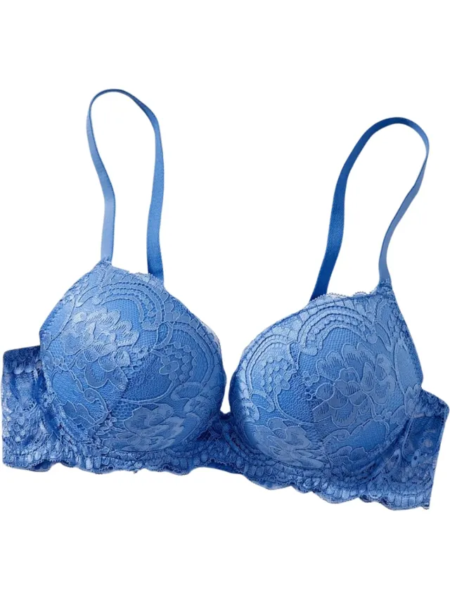 Currero BH Zonder Beugel - Strapless - Zonder Bandjes - Met Voorsluiting - Push-up Bh's - Comfort Beha - Comfortabel - Grote Sluiting - Blauw - Cupmaat