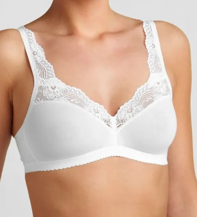 Sloggi Romance Soft Bra BH zonder beugel - Zonder vulling en niet voorgevormde kanten Bh - Zwart - Wit