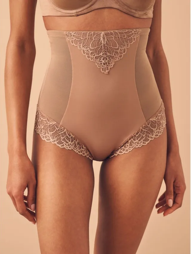 Next Dames - Vormgevende slip met stevige buikcontrole en superhoge taille - Huidkleur Neutral/Tan Brown