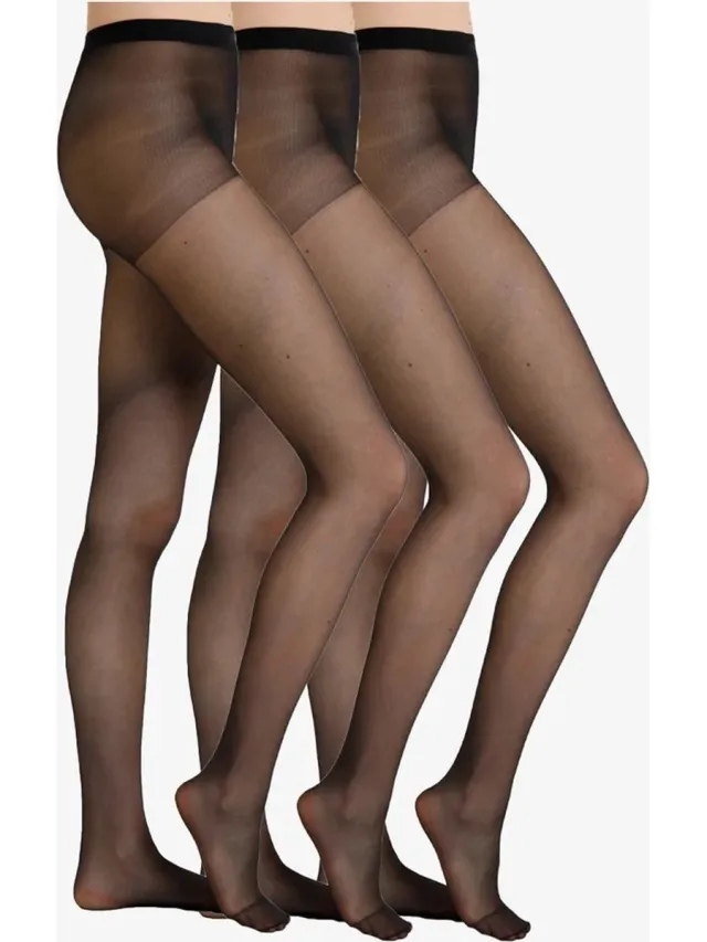 Pretty Polly Panty - Day To Night - Sheer - 3 paar voordeel verpakking - 15 Den - X/L - Zwart Black